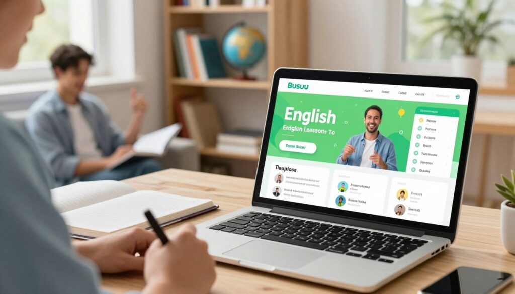 Explorando a interface e as lições de inglês no Busuu Explorando a interface e as lições de inglês no Busuu