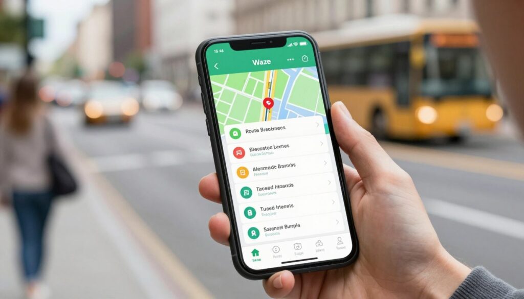 Configurações de navegação no Waze Configurações de navegação no Waze