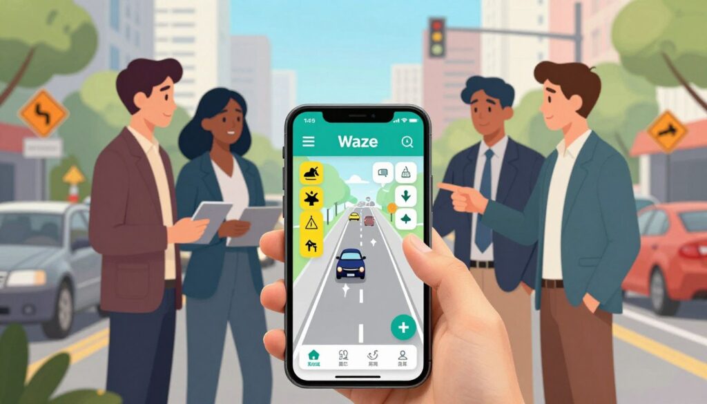 Waze reportando incidentes Waze reportando incidentes